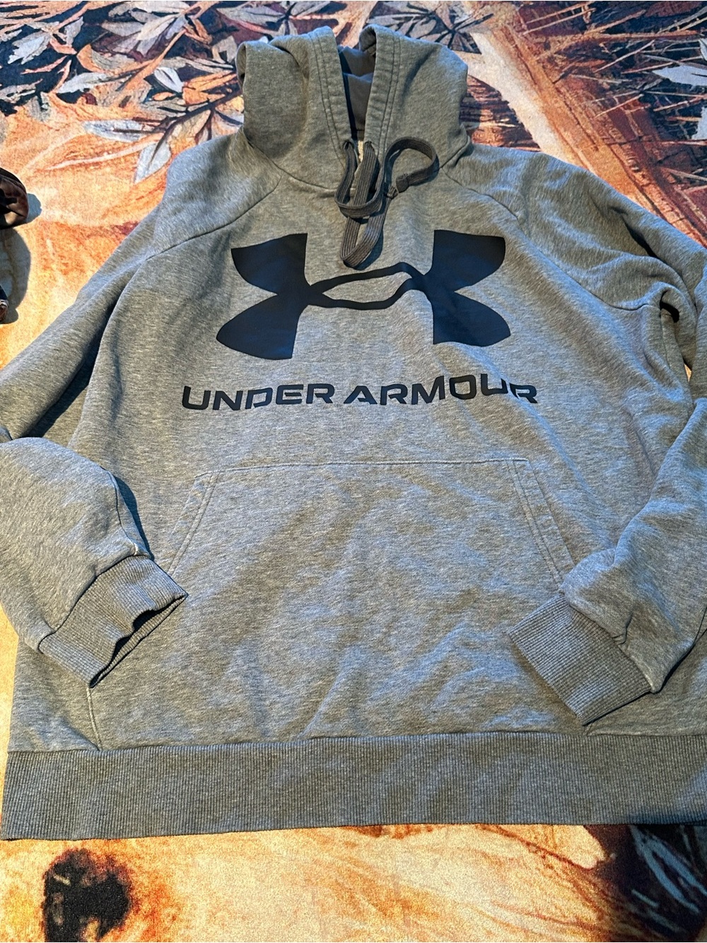 Under Armour Gray Pullover Hoodie with Black Logo